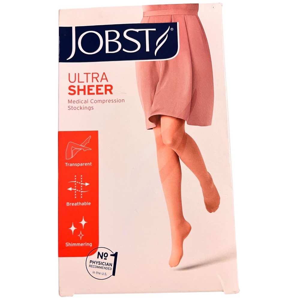 JOBST UltraSheer 20-30 mmHg Compression Stockings Knee High Small Petite Suntan